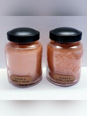 SUGAR & VANILLA BEAN -A Cheerful Giver Baby Jar Single Wick Candle, 6 oz (2 pcs)
